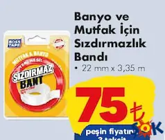 BOSS TAPE BANYO VE MUTFAK İÇİN SIZDIRMAZLIK BANDI 22 MM X 3,35 M BOSS TAPE BANYO VE MUTFAK İÇİN SIZDIRMAZLIK BANDI 22 MM X 3,35 M